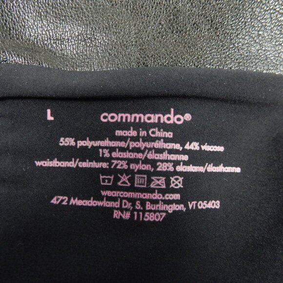 Commando Faux Leather Split Front Pants Size L Black Stretch Pull On NEW $129 - Picture 4 of 7